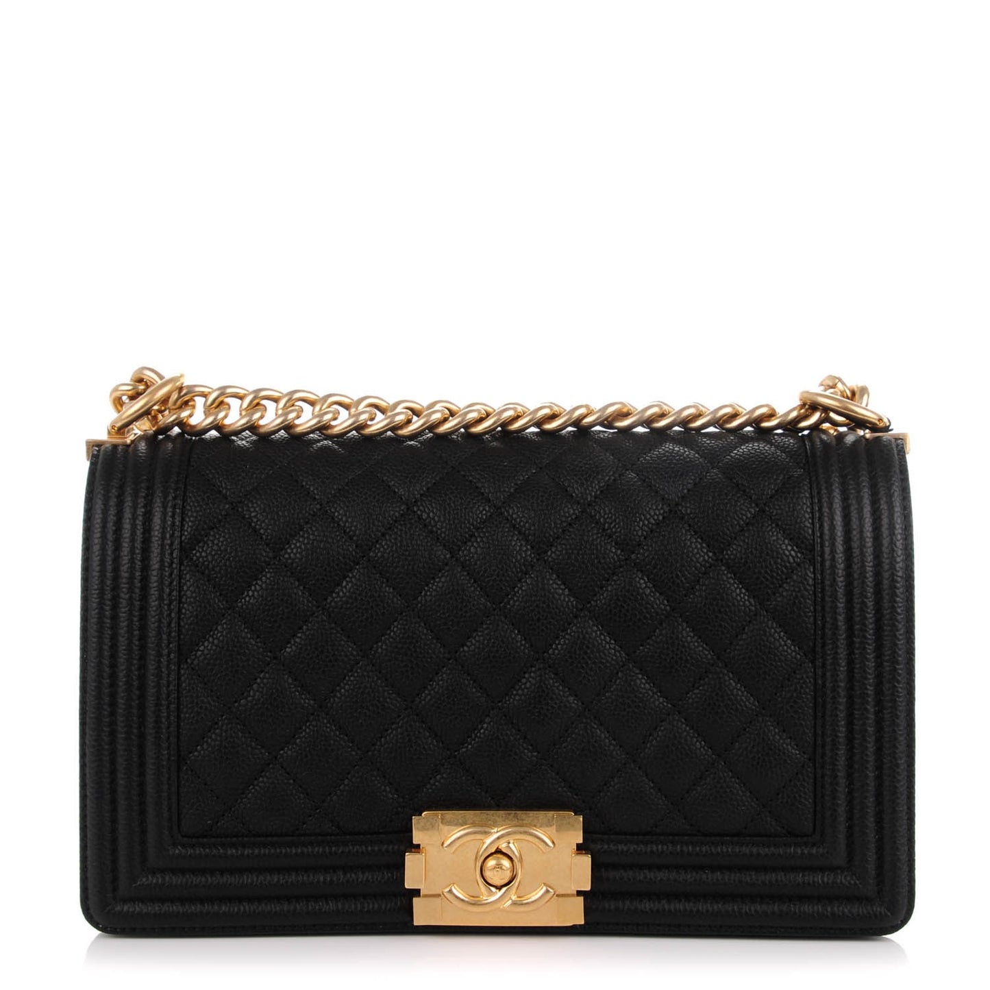 Caviar Quilted Medium Boy Flap Black