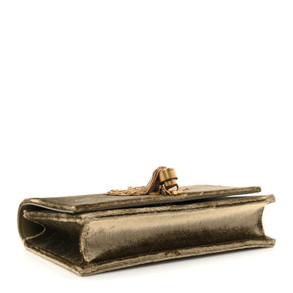 Saint Laurent Velvet Kate Tassel Chain Wallet Olive 4 of 11