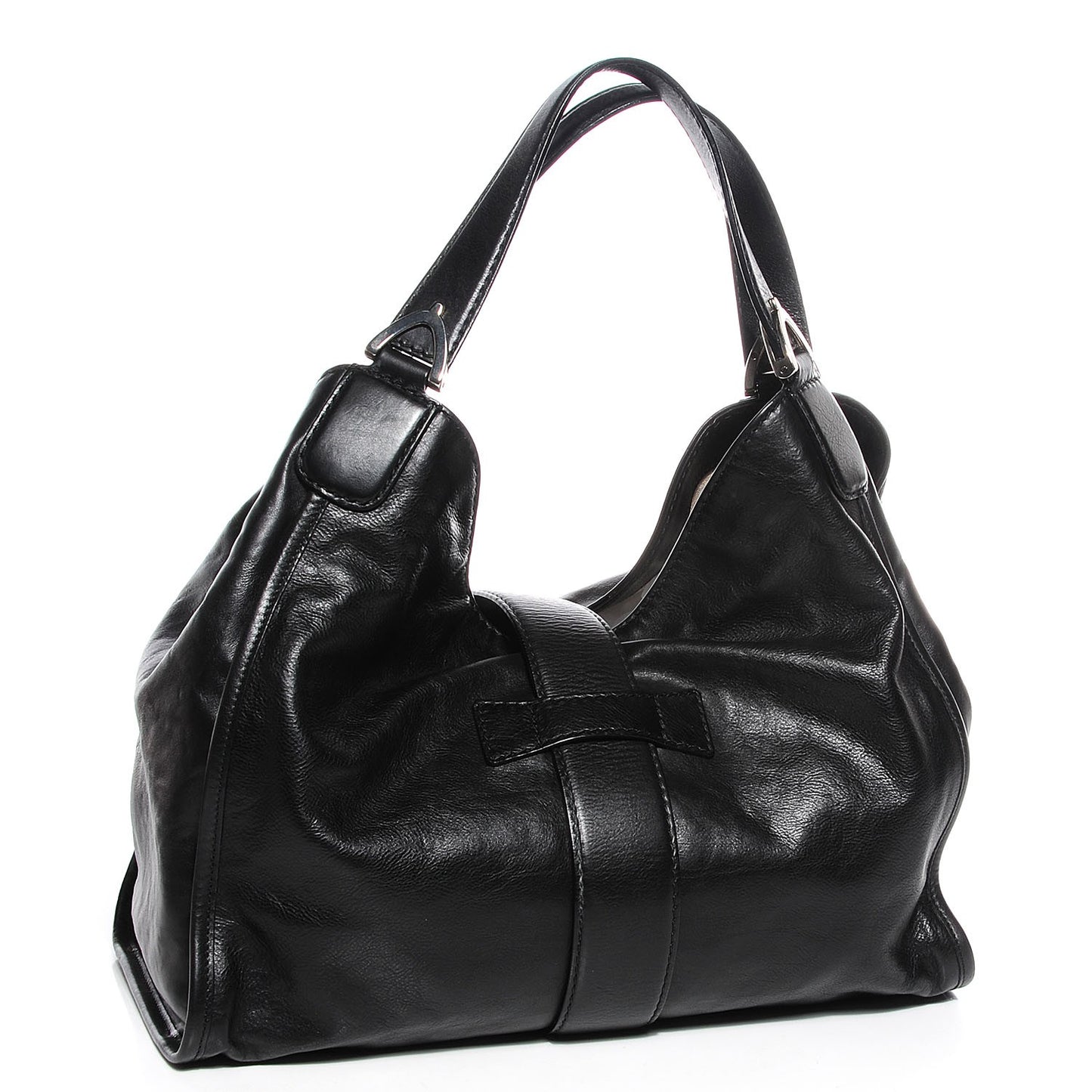 Washed Leather Medium Soft Stirrup Handle Bag