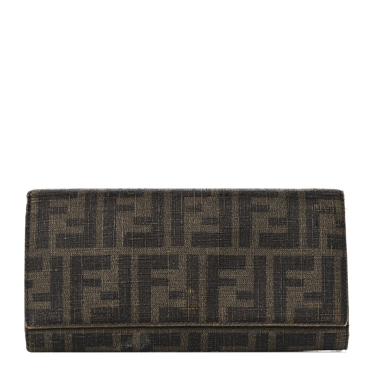 Fendi Zucca Spalmati Continental Wallet Tobacco Cioccolato 1 of 9