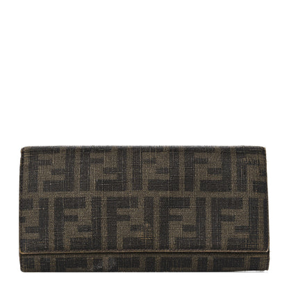 Fendi Zucca Spalmati Continental Wallet Tobacco Cioccolato 1 of 9
