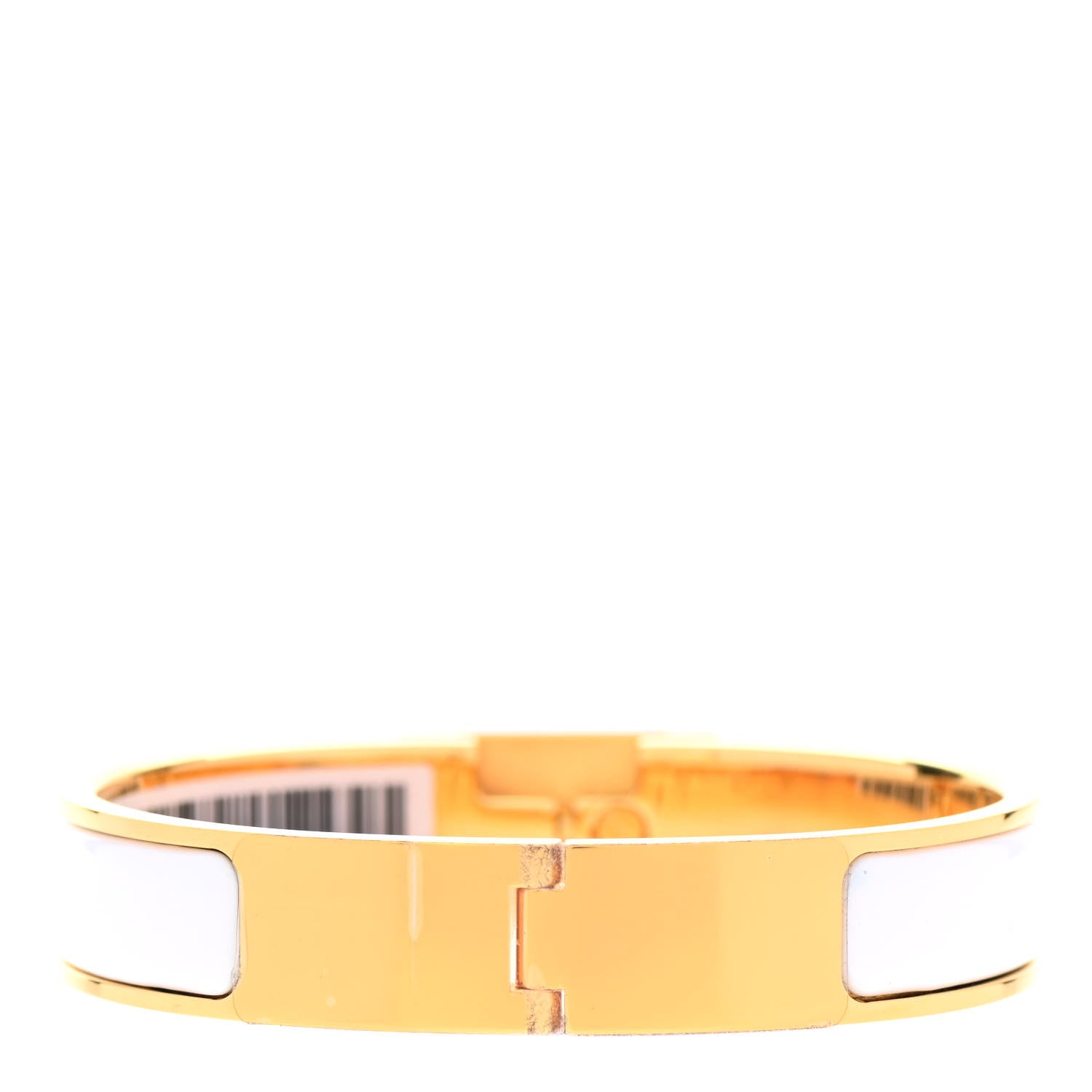 Hermes Enamel Anneau Bracelet GM White 3 of 4