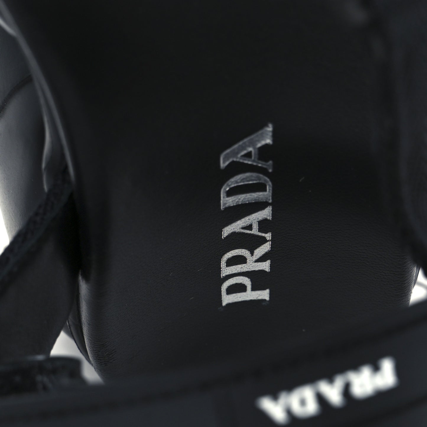 Nappa Logo Embossed Thunder Sole 50mm Sport Sandals 35.5 Black