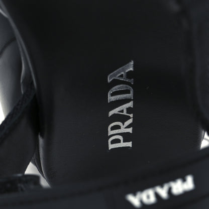 Prada Nappa Logo Embossed Thunder Sole 50mm Sport Sandals 35.5 Black 7 of 10