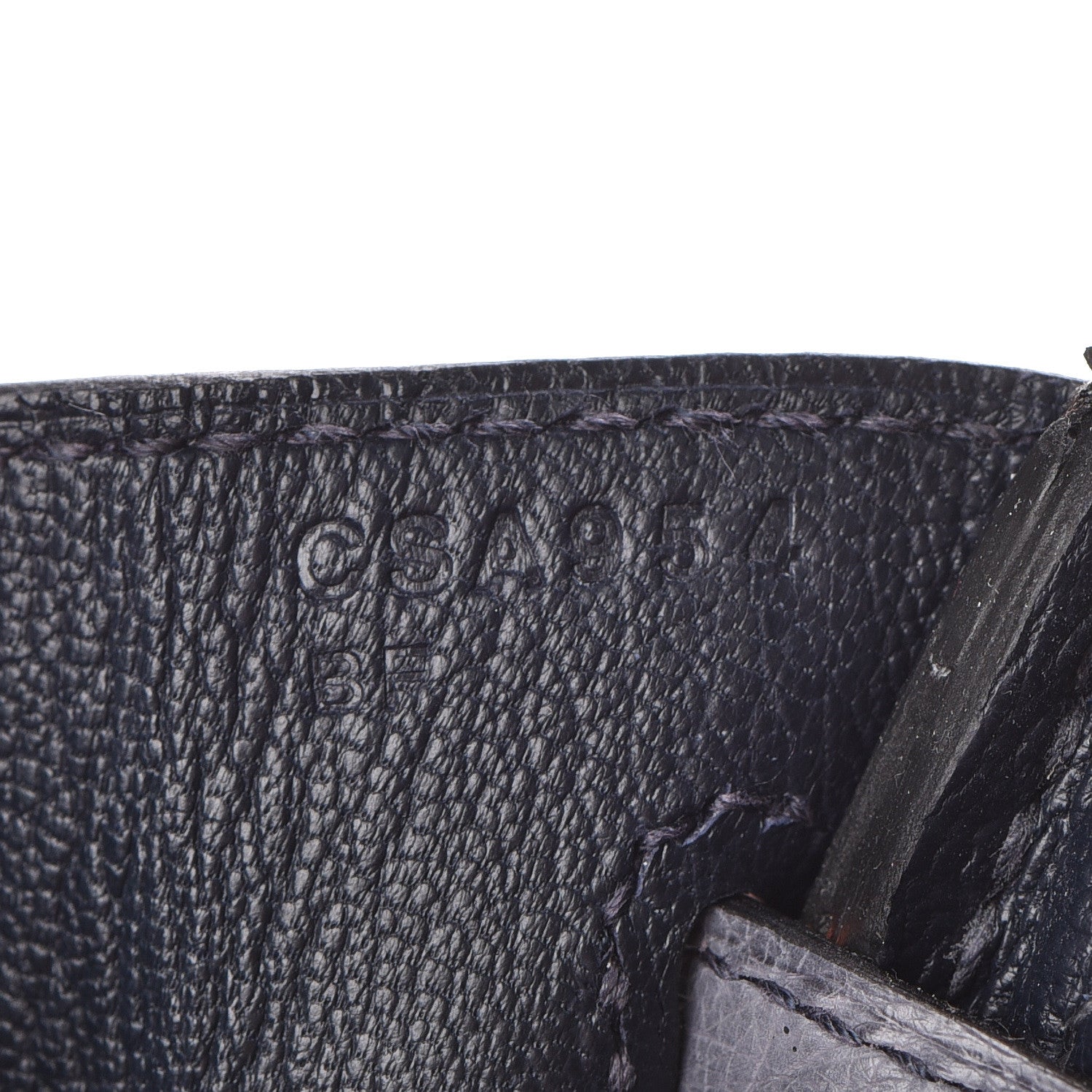 Hermes Ostrich Horseshoe Birkin 25 Gris Agate Bleu Marine 26 of 43