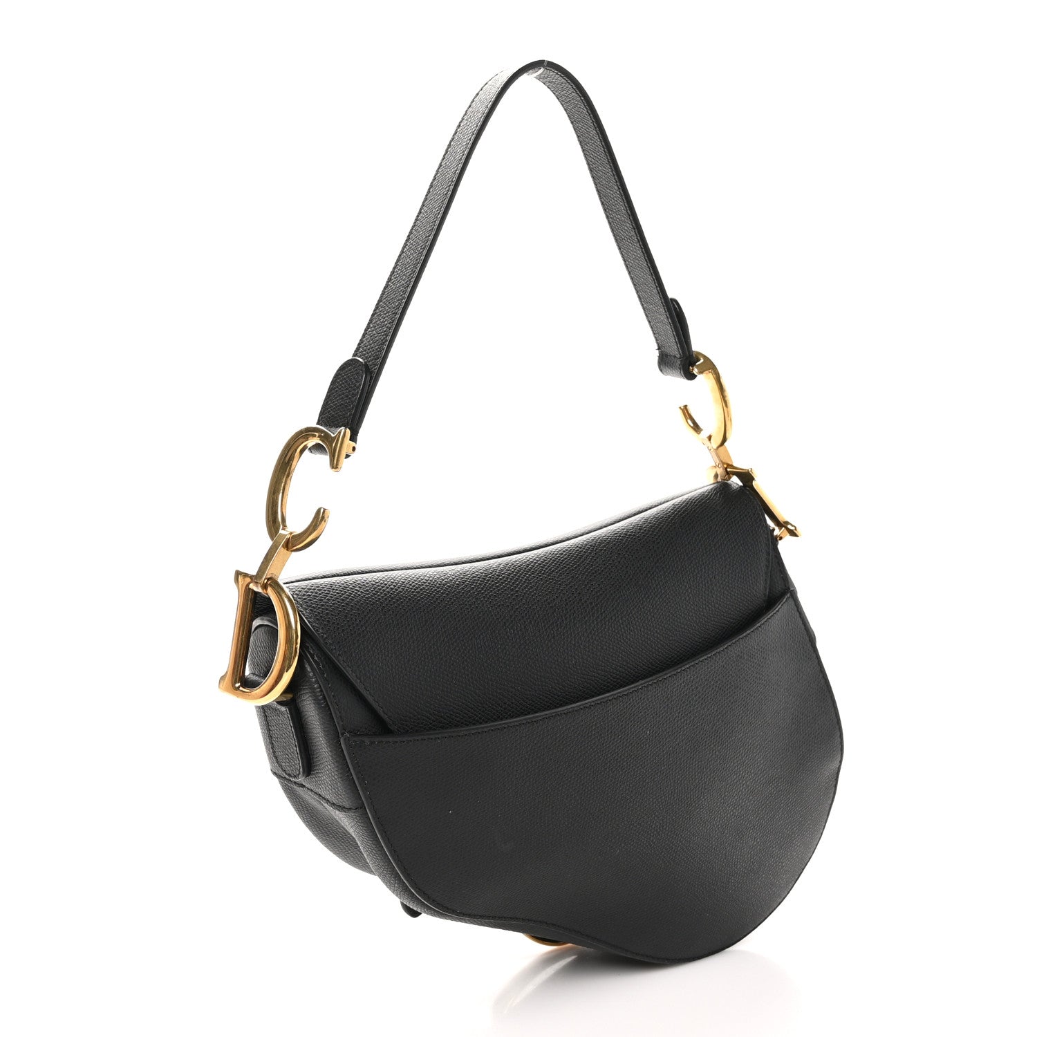 Christian Dior Grained Calfskin Saddle Bag Black 3 of 10