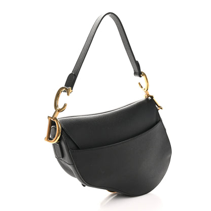 Christian Dior Grained Calfskin Saddle Bag Black 3 of 10