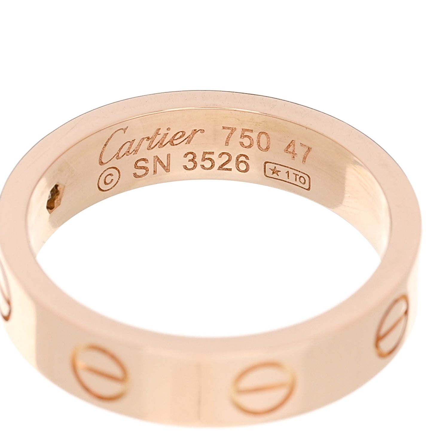 18K Pink Gold Diamond 4mm LOVE Wedding Band Ring 47 4