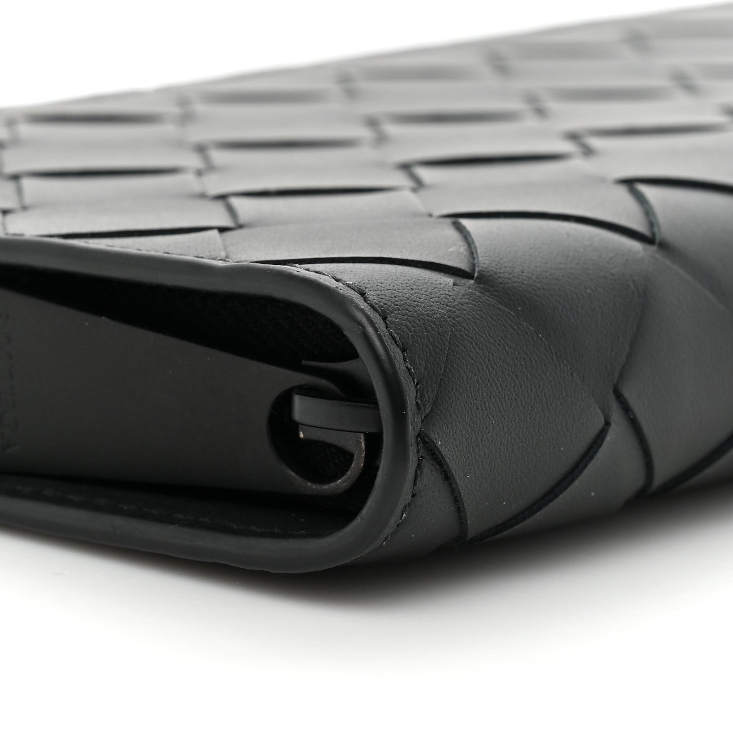 Nappa Intrecciato Zip Wallet Black