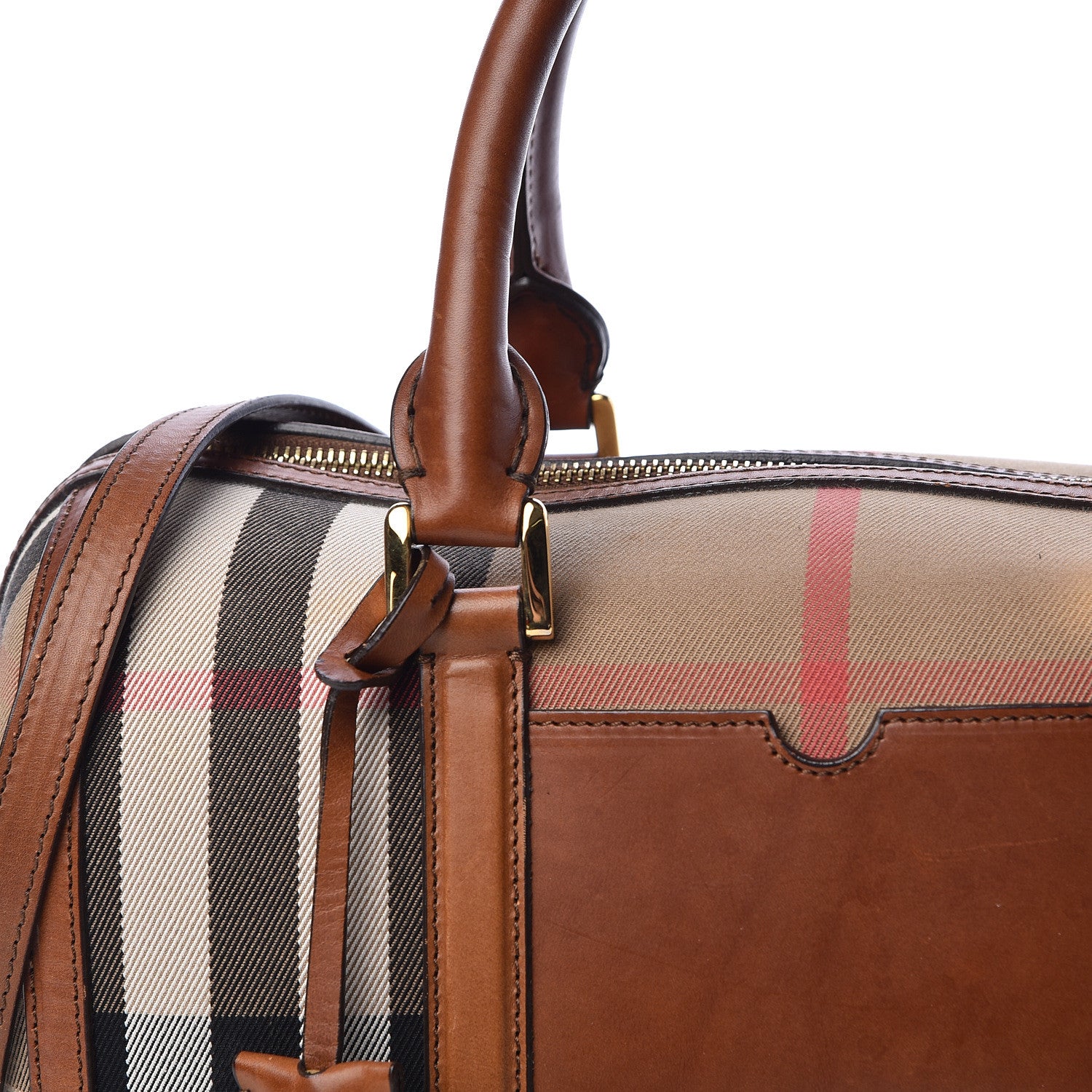 Burberry House Check Medium Alchester Bowling Bag Tan 13 of 23