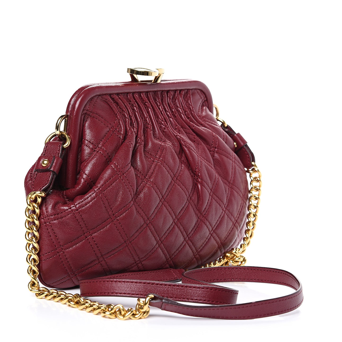 Calfskin Quilted Little Stam Bordeaux