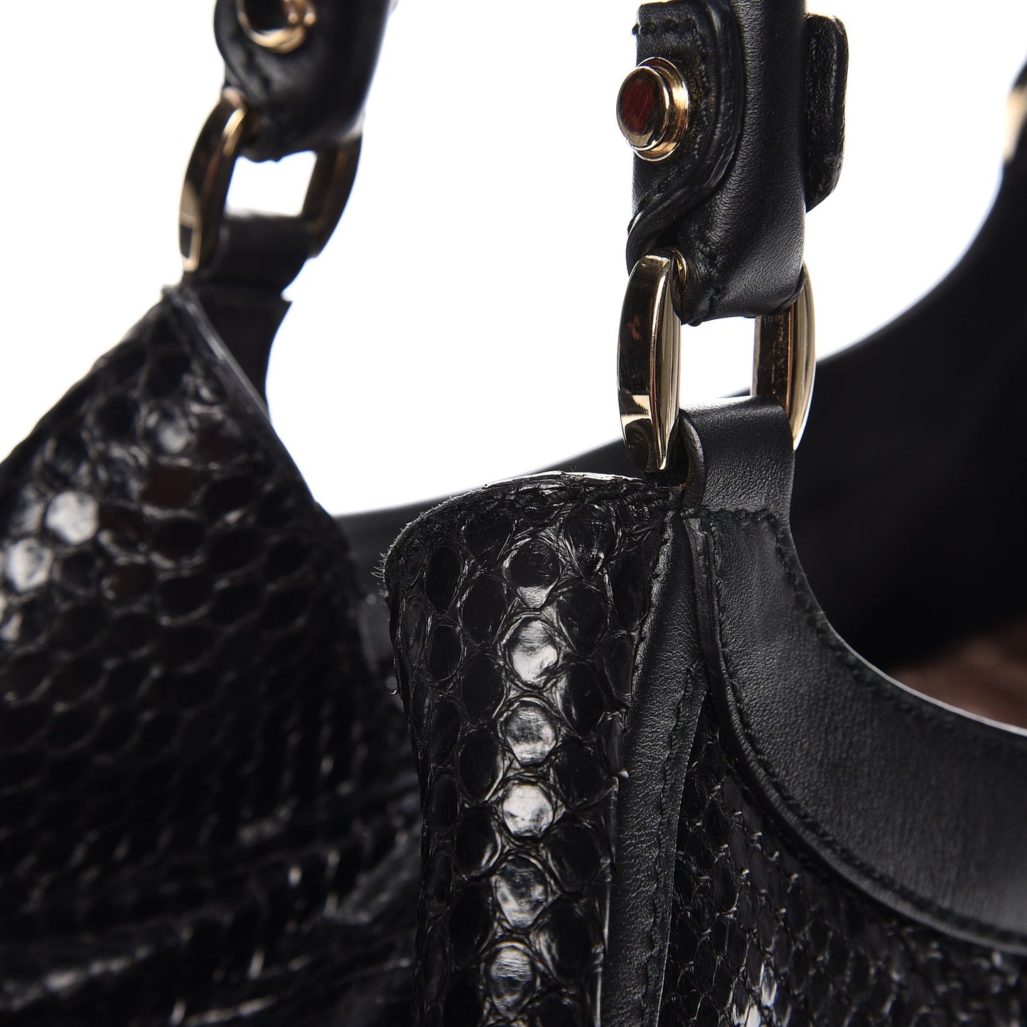 Python Large D Ring Hobo Black