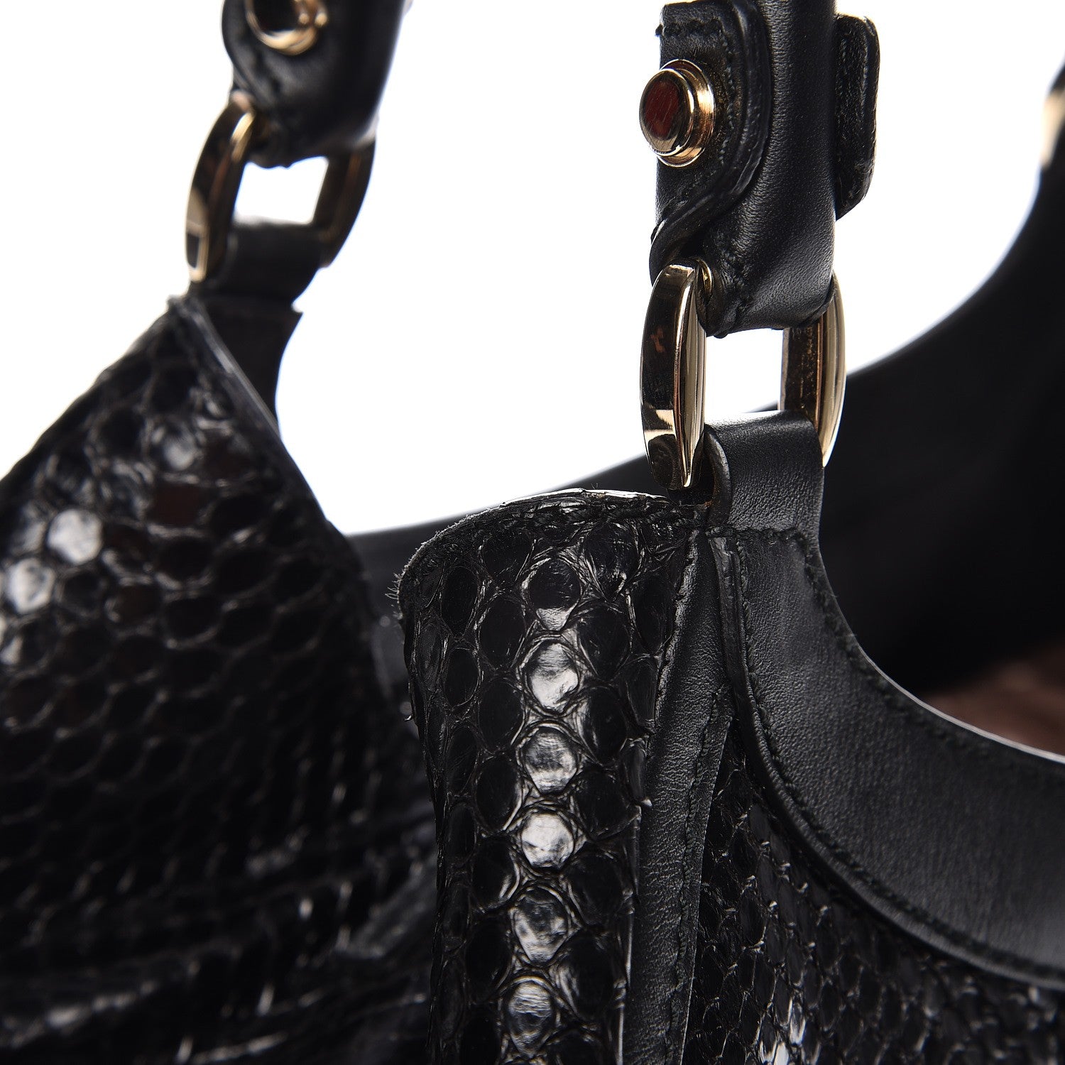 Gucci Python Large D Ring Hobo Black 9 of 12