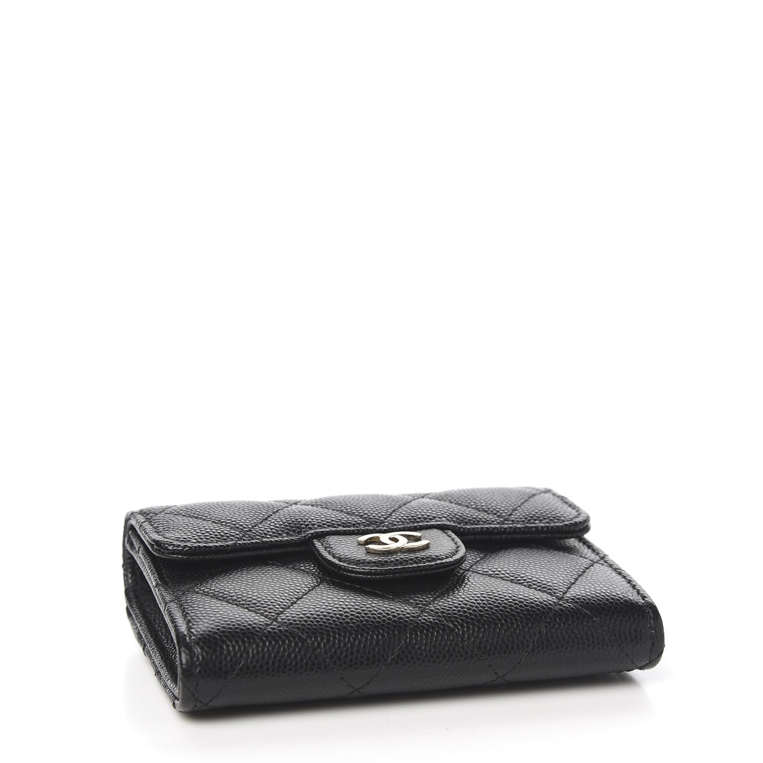 Chanel Caviar Quilted Flap Card Holder Wallet Black 3 of 8