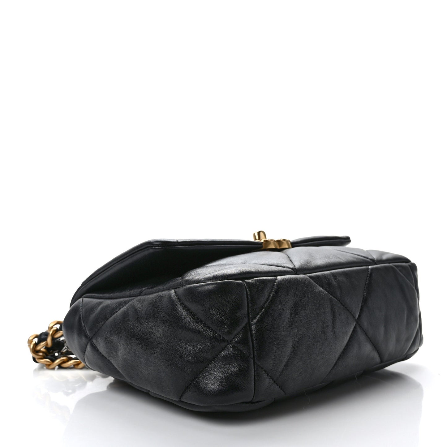 Goatskin Quilted Medium Chanel 19 Flap Black