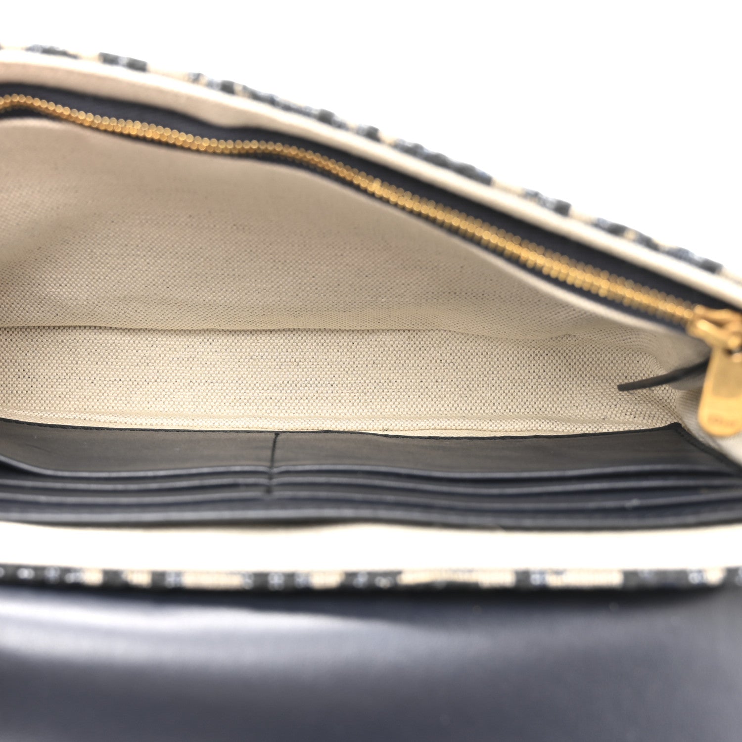Christian Dior Oblique Saddle Chain Pouch Blue 5 of 10