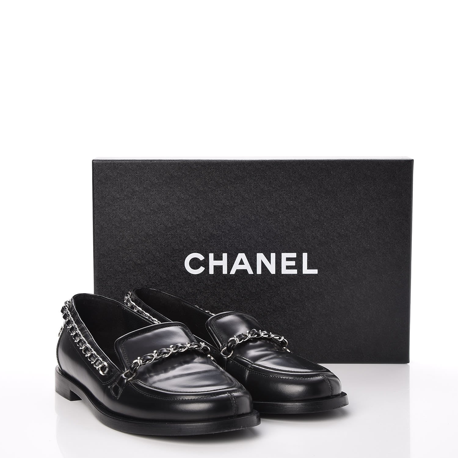 Chanel Calfskin CC Chain Moccasin Loafers 35 Black 11 of 11