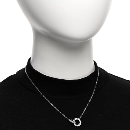 Cartier 18K White Gold Diamond Interlocking LOVE Paved Necklace 2 of 5