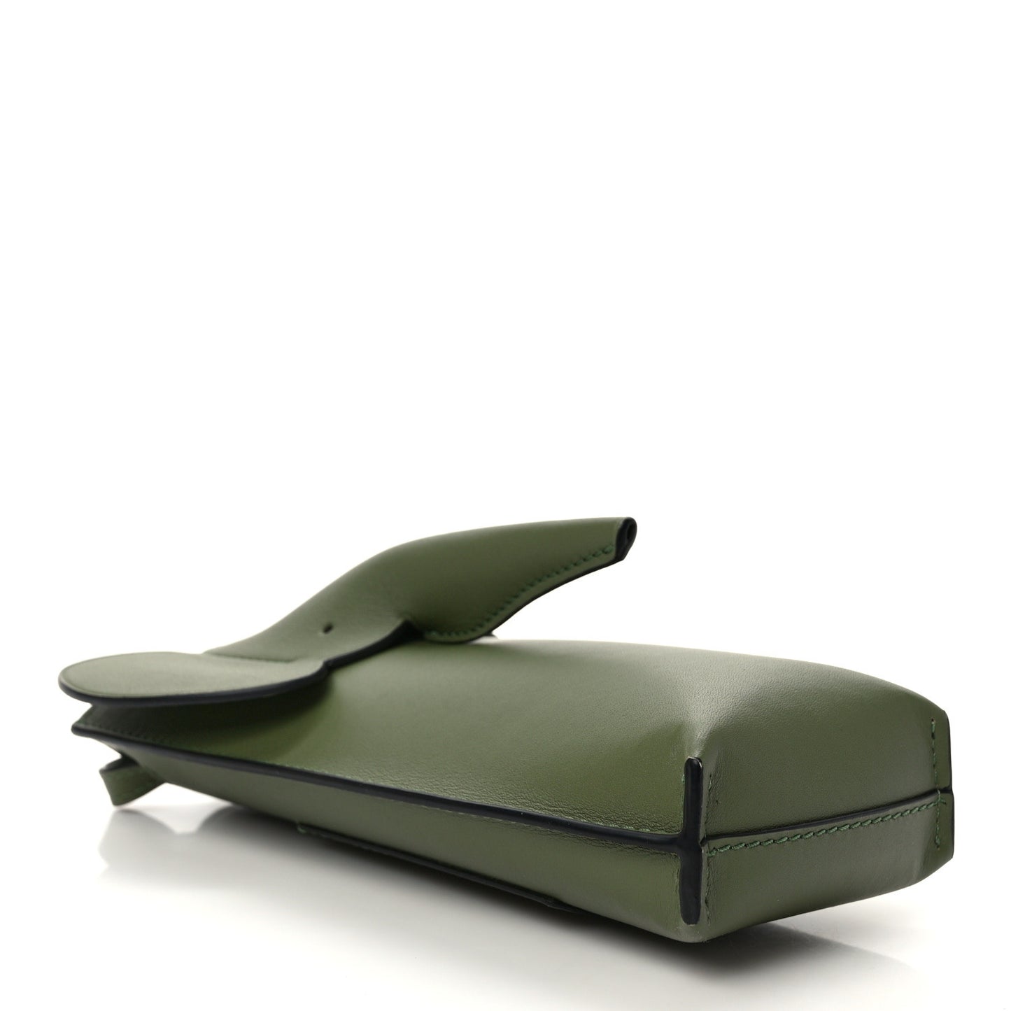 Calfskin Elephant Pouch Crossbody Bag Avocado