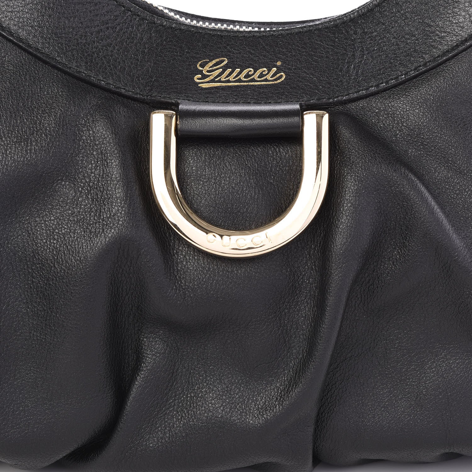 Gucci Calfskin Medium D Gold Ring Hobo 9 of 9