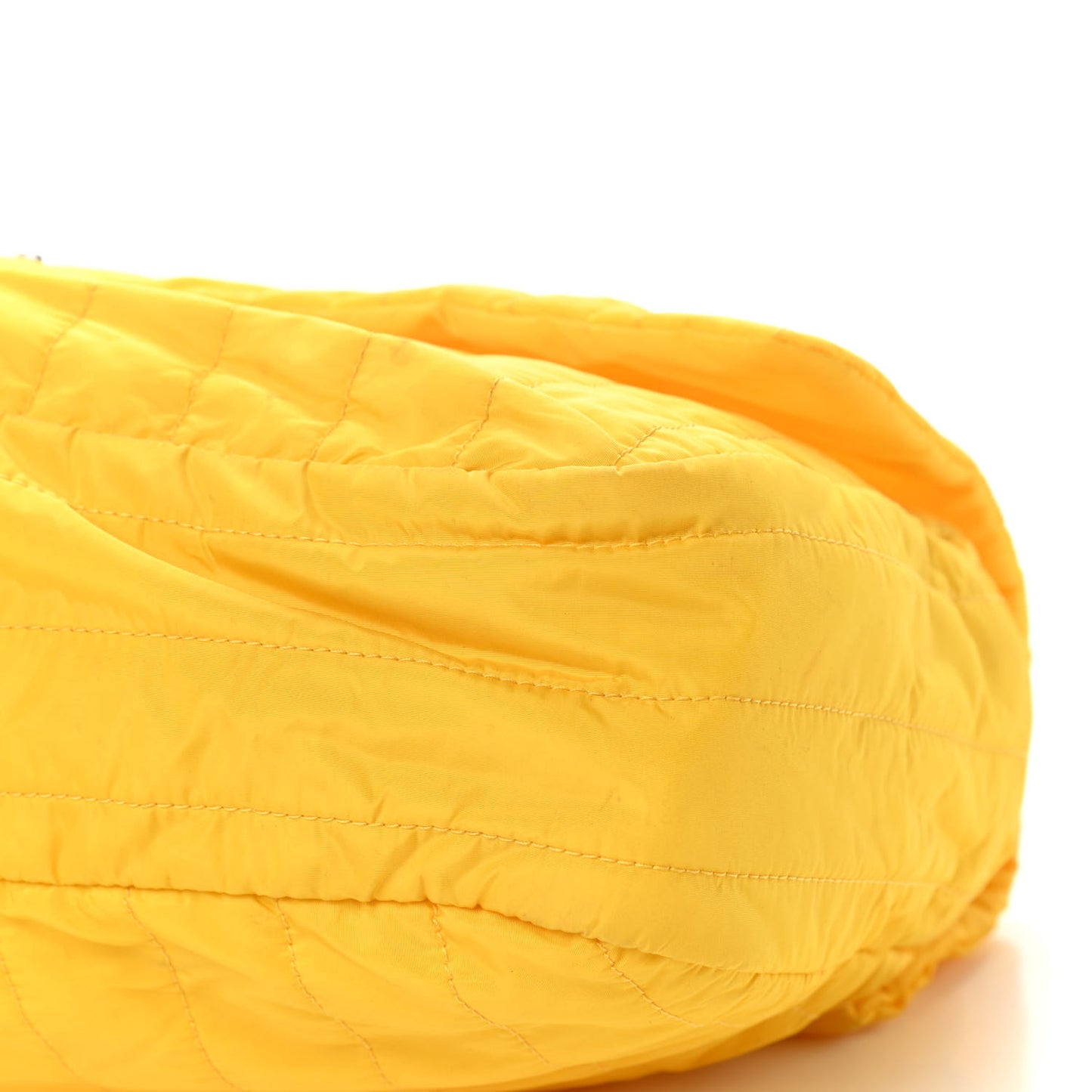 Nylon Vertical Quilted Jumbo Flap Yellow