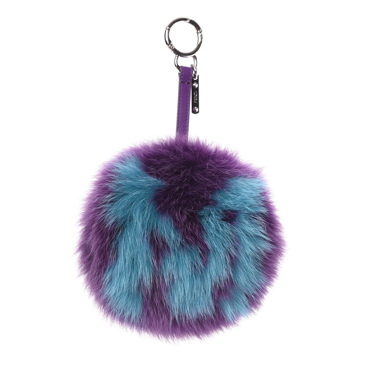 Fendi Fox Fur Shiny Nappa Bi-Color M ABCharm Bag Charm Viola Lago Viola Plus 1 of 5