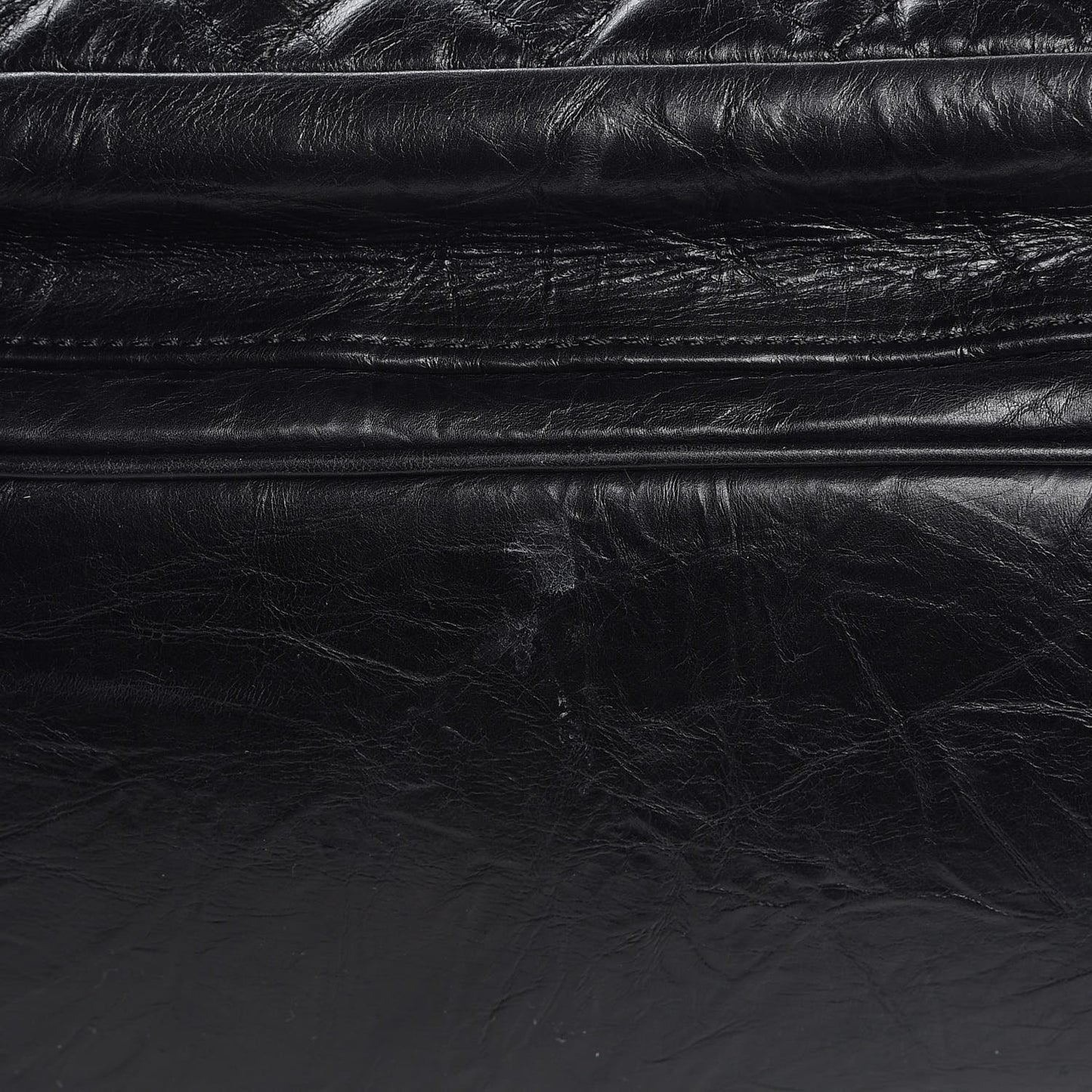 Aged Calfskin Quilted Large Casual Rock Backpack Black