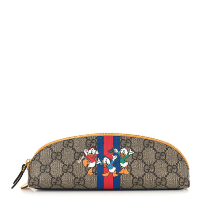 Gucci X DISNEY GG Supreme Monogram Web Daisy Donald Duck Pencil Case Blue 1 of 9