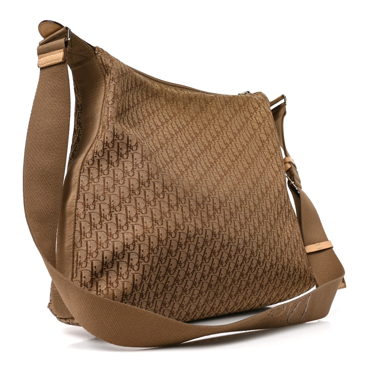 Canvas Diorissimo Large Messenger Bag Brown Beige