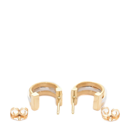 Marco Bicego 18K Yellow White Gold Diamond Masai Coil Hoop Earrings 3 of 6