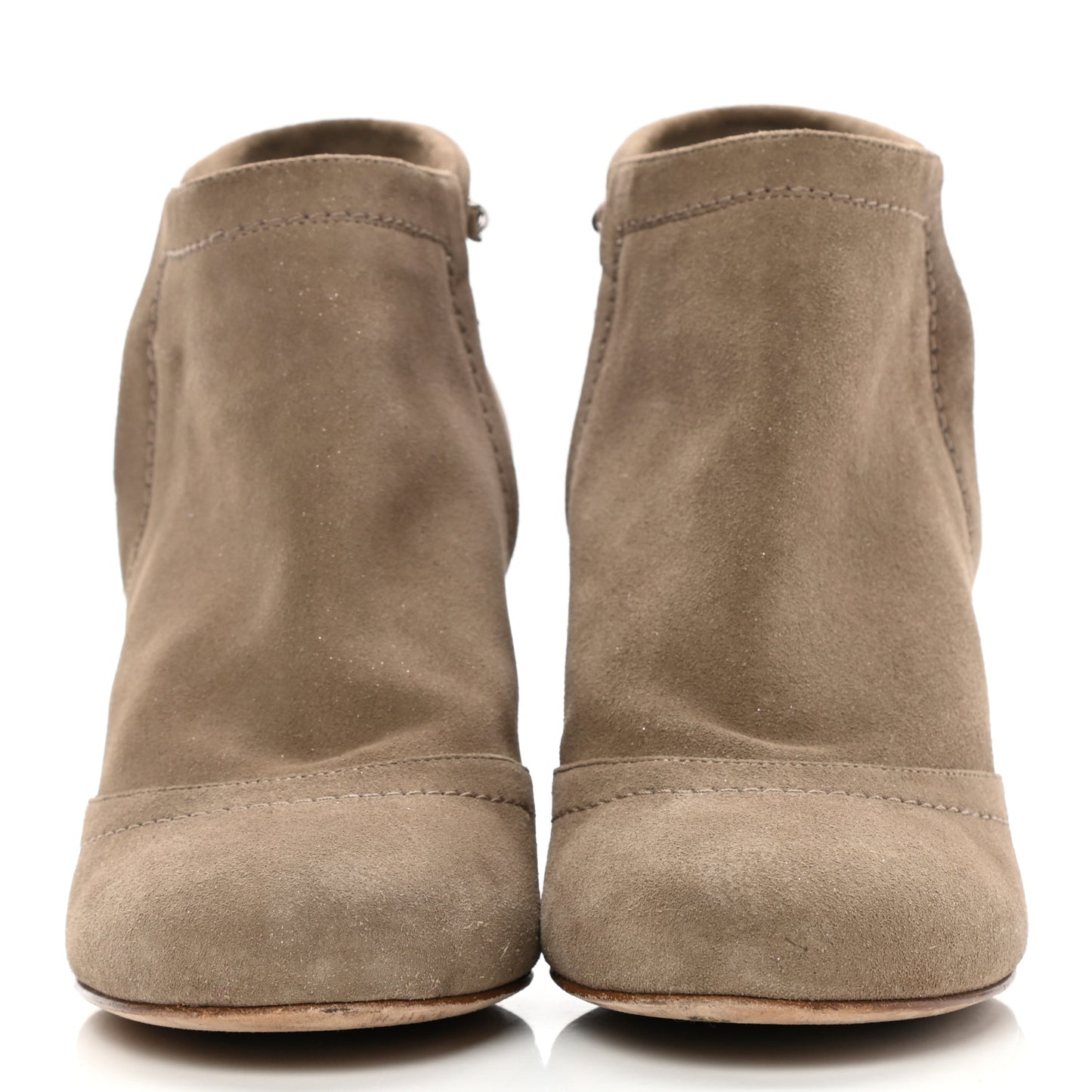 Suede CC Chain Ankle Boots 40 Beige Fonce