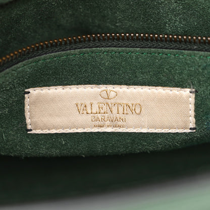 Valentino Garavani Pebbled Calfskin Beaded Medium My Rockstud Frame Bag Green 6 of 10