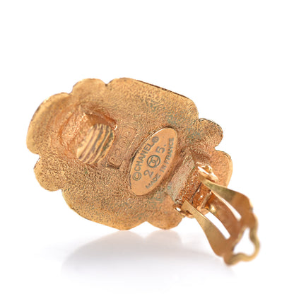 Chanel Stone Clip On Earrings Gold 4 of 4