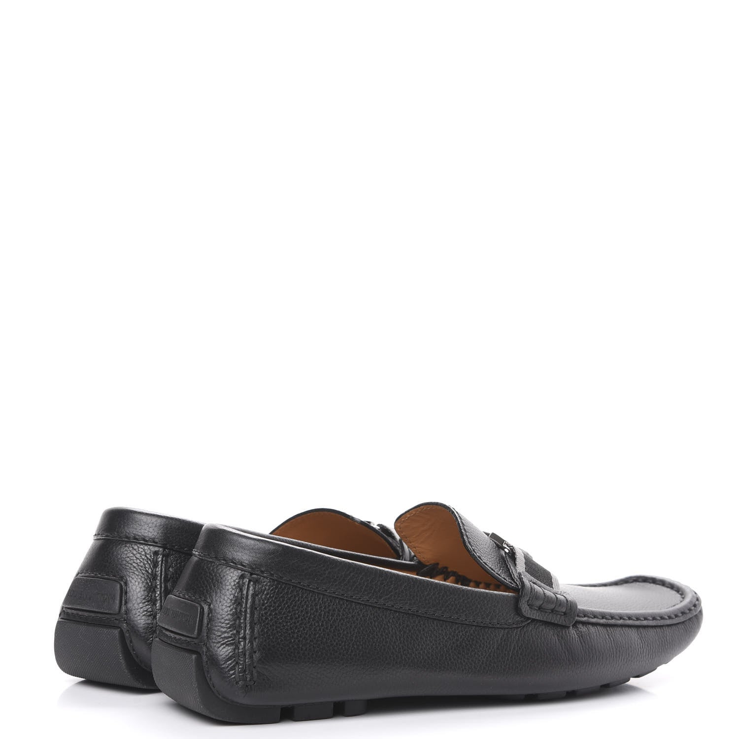 Louis Vuitton Grained Calfskin Monte Carlo Car Shoe Moccasin Loafers 8 Black 4 of 8