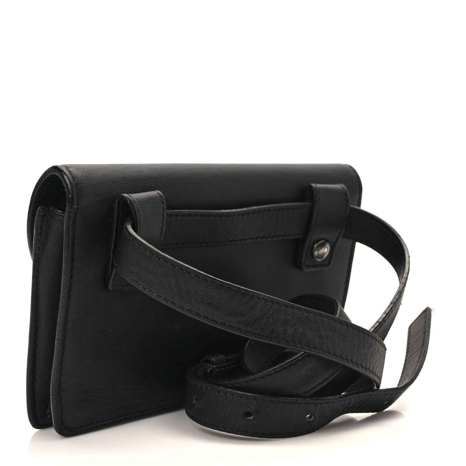 Christian Dior Ultra Matte Calfskin Saddle Belt Clutch Black 3 of 9