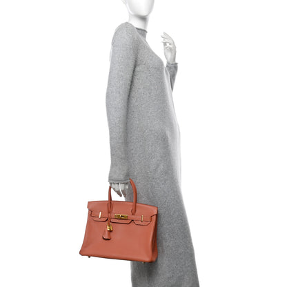 Hermes Chevre Mysore Horseshoe Birkin 30  Rose Thé Etoupe 2 of 12