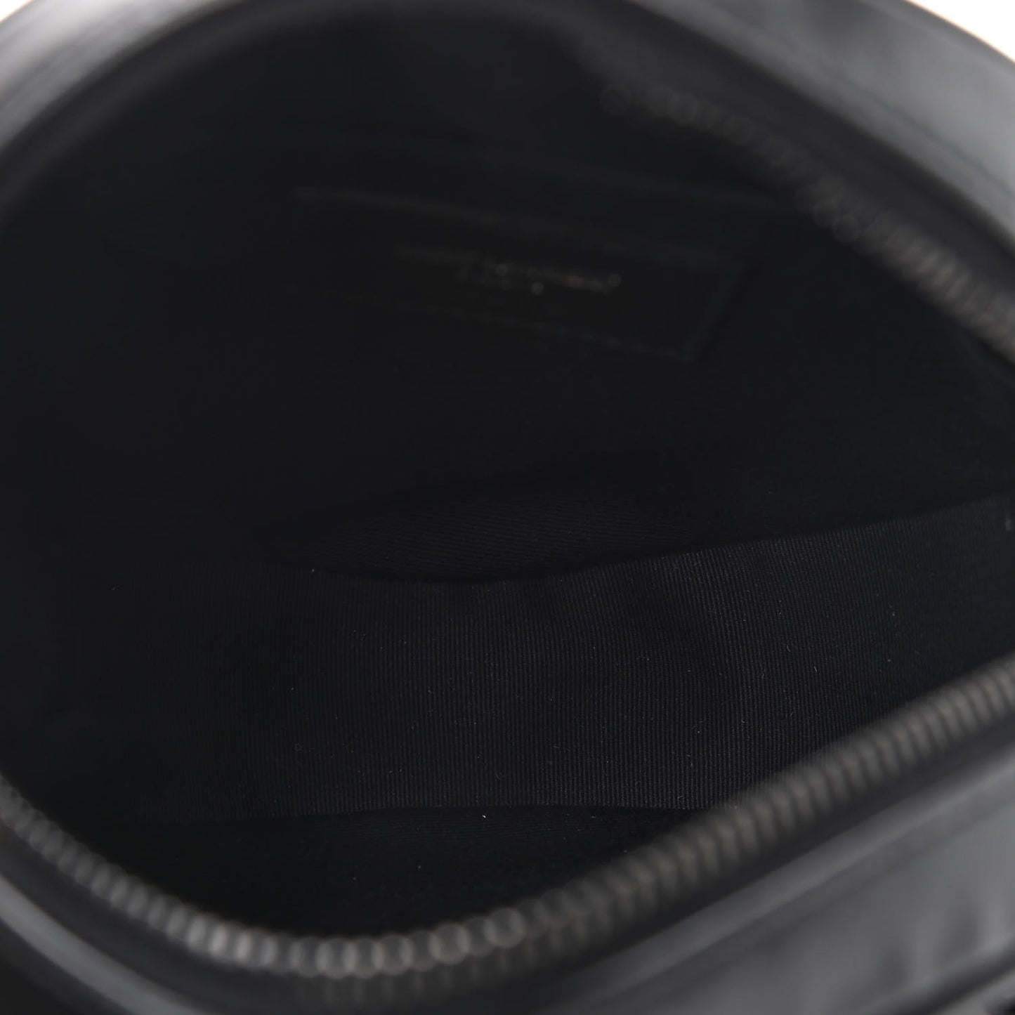 Calfskin Matelasse Chevron Round Vinyle Camera Bag Black