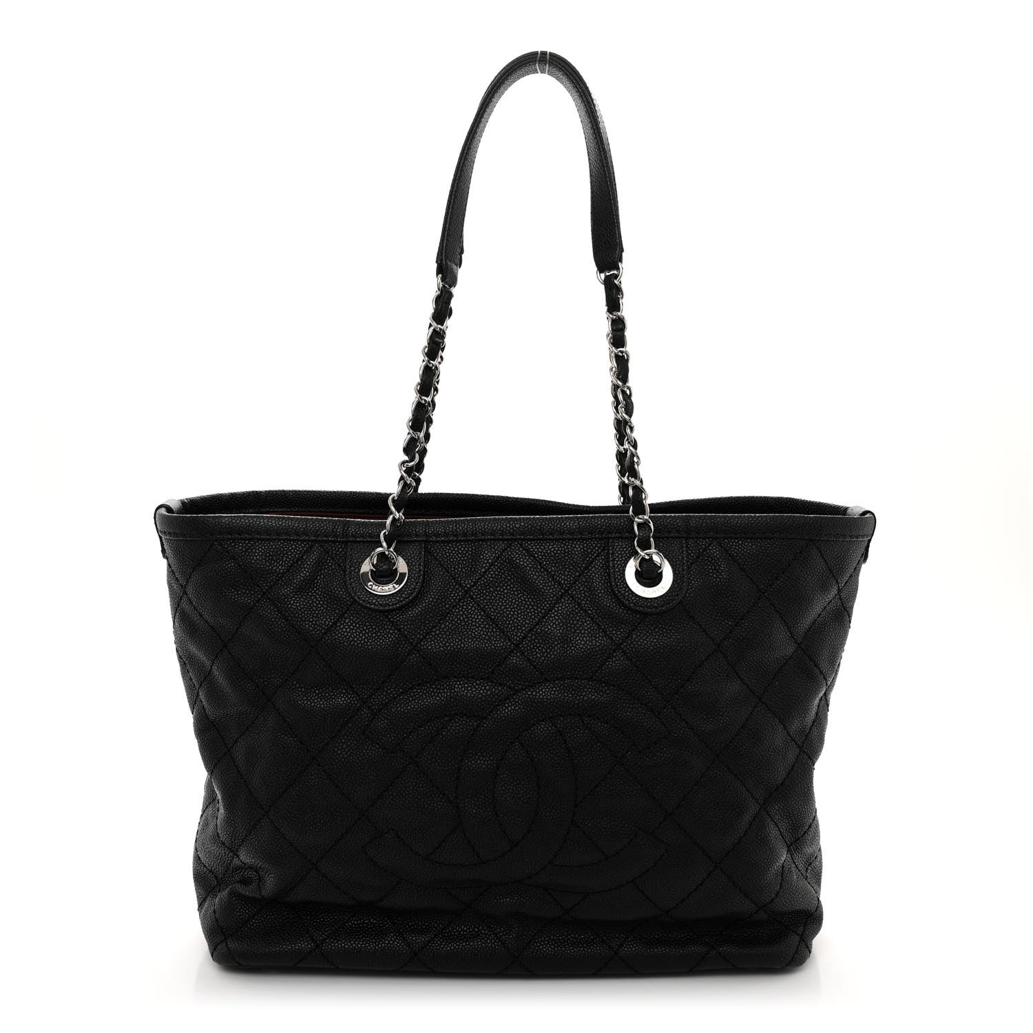 Chanel Grained Calfskin Quilted Small Daily Shopping Tote Black 1 of 12