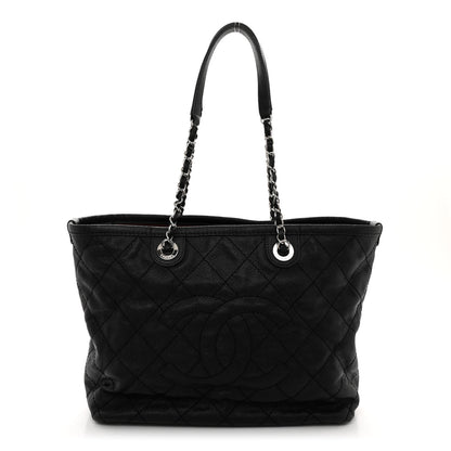 Chanel Grained Calfskin Quilted Small Daily Shopping Tote Black 1 of 12