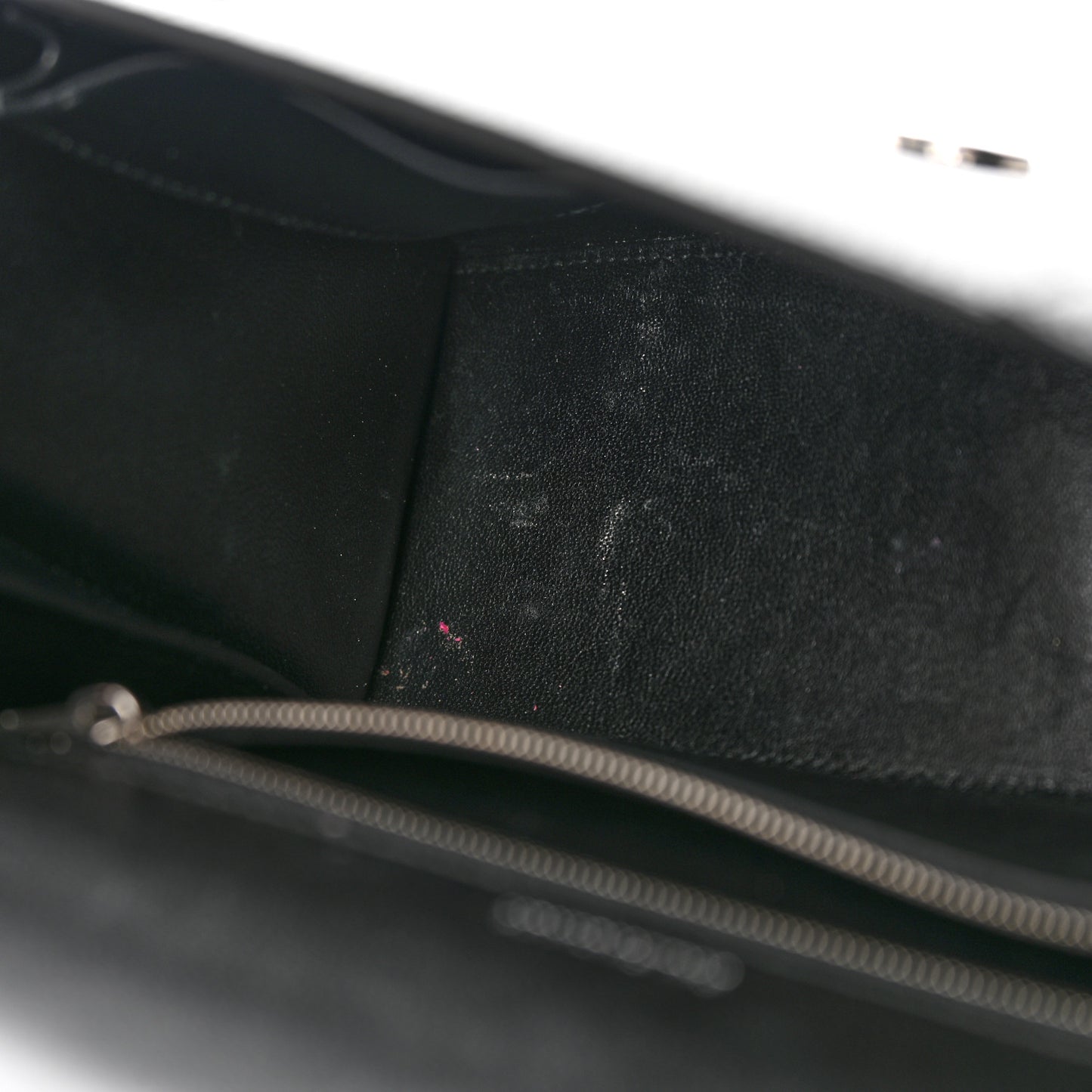 Grained Calfskin Medium Hourglass Top Handle Bag Black
