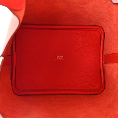 Hermes Epsom Tressage De Cuir Picotin Lock 18 PM Rouge Coeur Bleu du Nord Rouge H 5 of 10