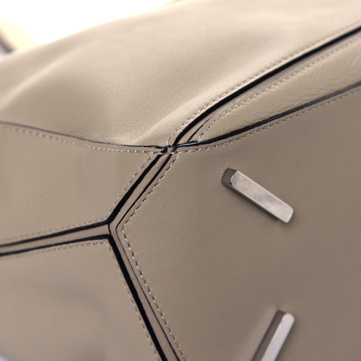 Calfskin Medium Puzzle Bag Light Oat
