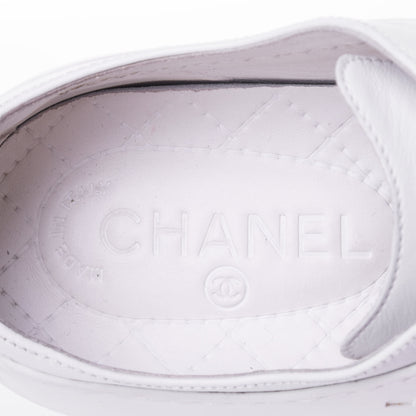 Chanel Calfskin Gum Womens CC Sneakers 39 White 8 of 11