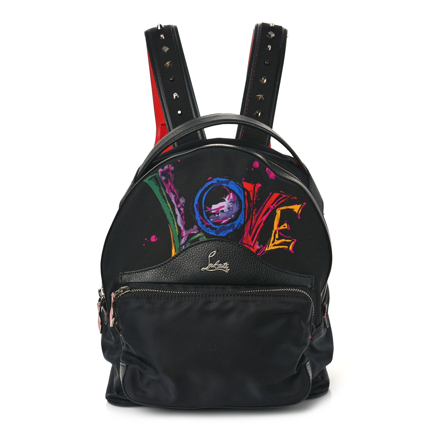 Christian Louboutin Nylon Calfskin Love Small Backloubi Backpack Black 1 of 9