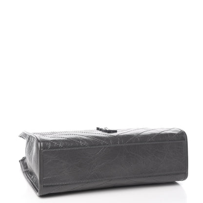 Saint Laurent Crinkled Calfskin Matelasse Monogram Medium Niki Shopper Tote Smog 5 of 11