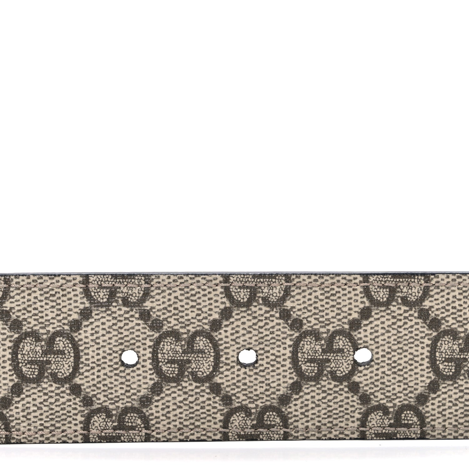 Gucci GG Supreme Monogram Plutone Calfskin Double G Reversible 30mm Belt 85 34 Beige Ebony New Acero 3 of 5