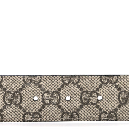 Gucci GG Supreme Monogram Plutone Calfskin Double G Reversible 30mm Belt 85 34 Beige Ebony New Acero 3 of 5