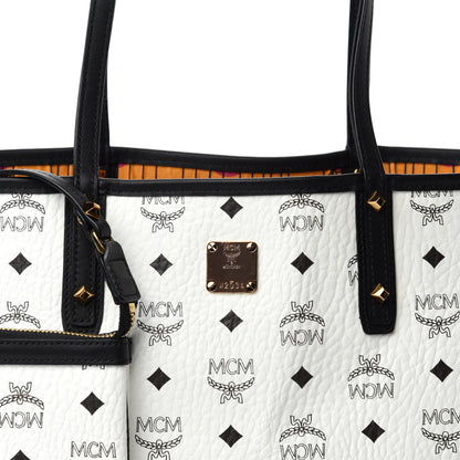 MCM Visetos Medium Project Reversible Shopper Tote White 8 of 15