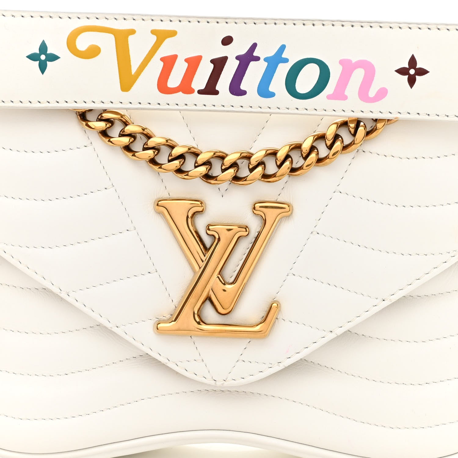 Louis Vuitton Calfskin New Wave Chain PM White 9 of 12