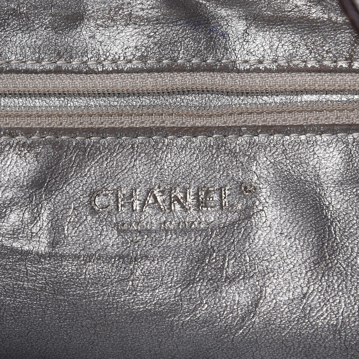 Glazed Caviar East West Modern Chain Tote Brown